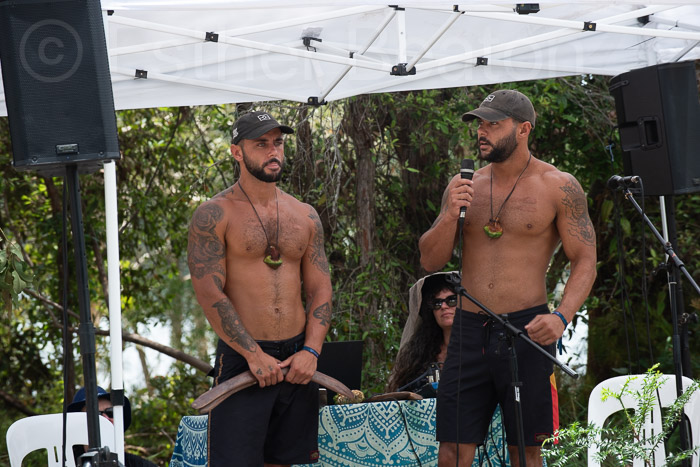 Young men from northern rivers, New South Wales, introduce themselves at the 2024 Bunya Dreaming on the Sunshine Coast